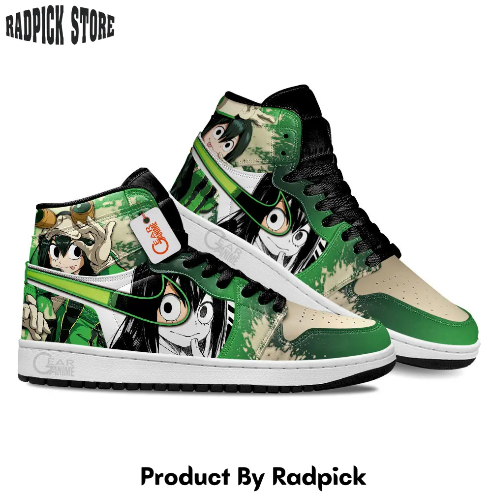 Tsuyu asui air jordan high top sneakers anime uec  rp0352085